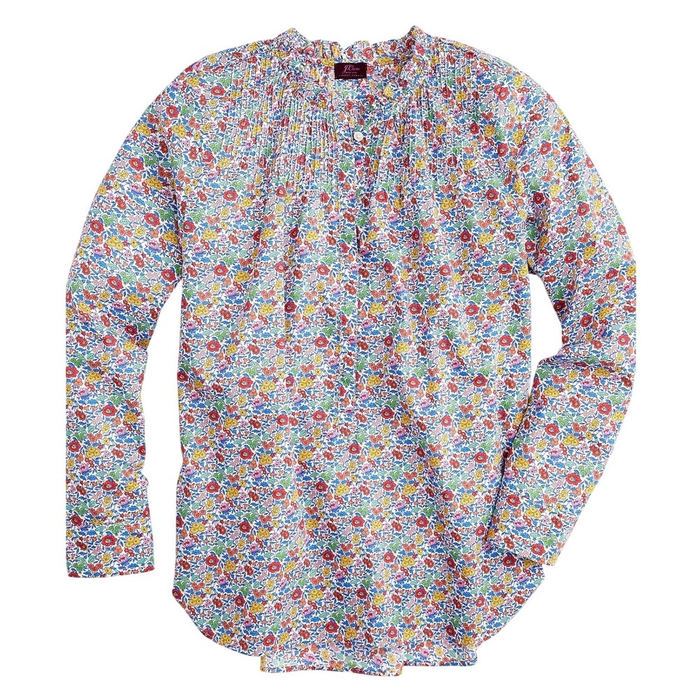 J. Crew x Liberty Fabrics Ruffle Classic Popover Shirt Size 6 Favourite Flowers‎